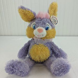 Remona Bunny Rabbit Plush 15" Stuffed Animal Purple Yellow Blue Eyes